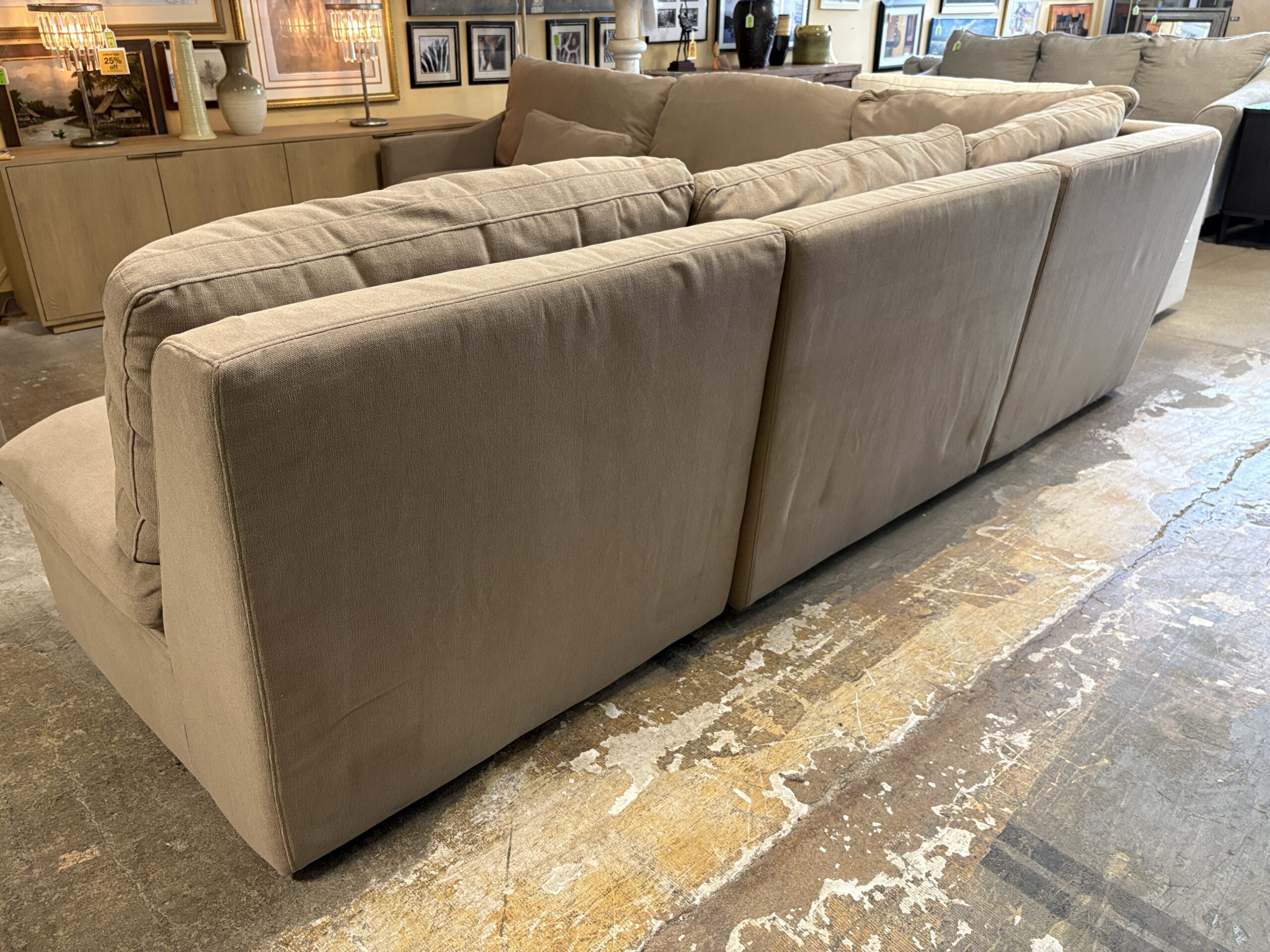 RESTORATION HARDWARE Cloud Modular Slope Arm Wheat Fabric Sectional