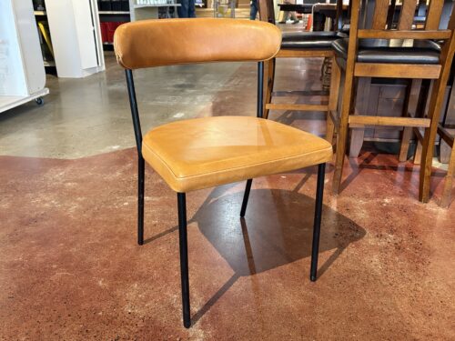 WEST ELM Curved Back Leather Dining Chair