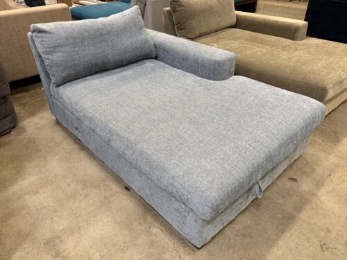 JOYBIRD Holt Single Arm Storage Chaise in Milo French Blue Chenille