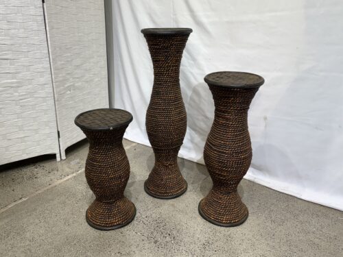 Shapely Rope Twist Pedestal Table Trio (Set of 3)