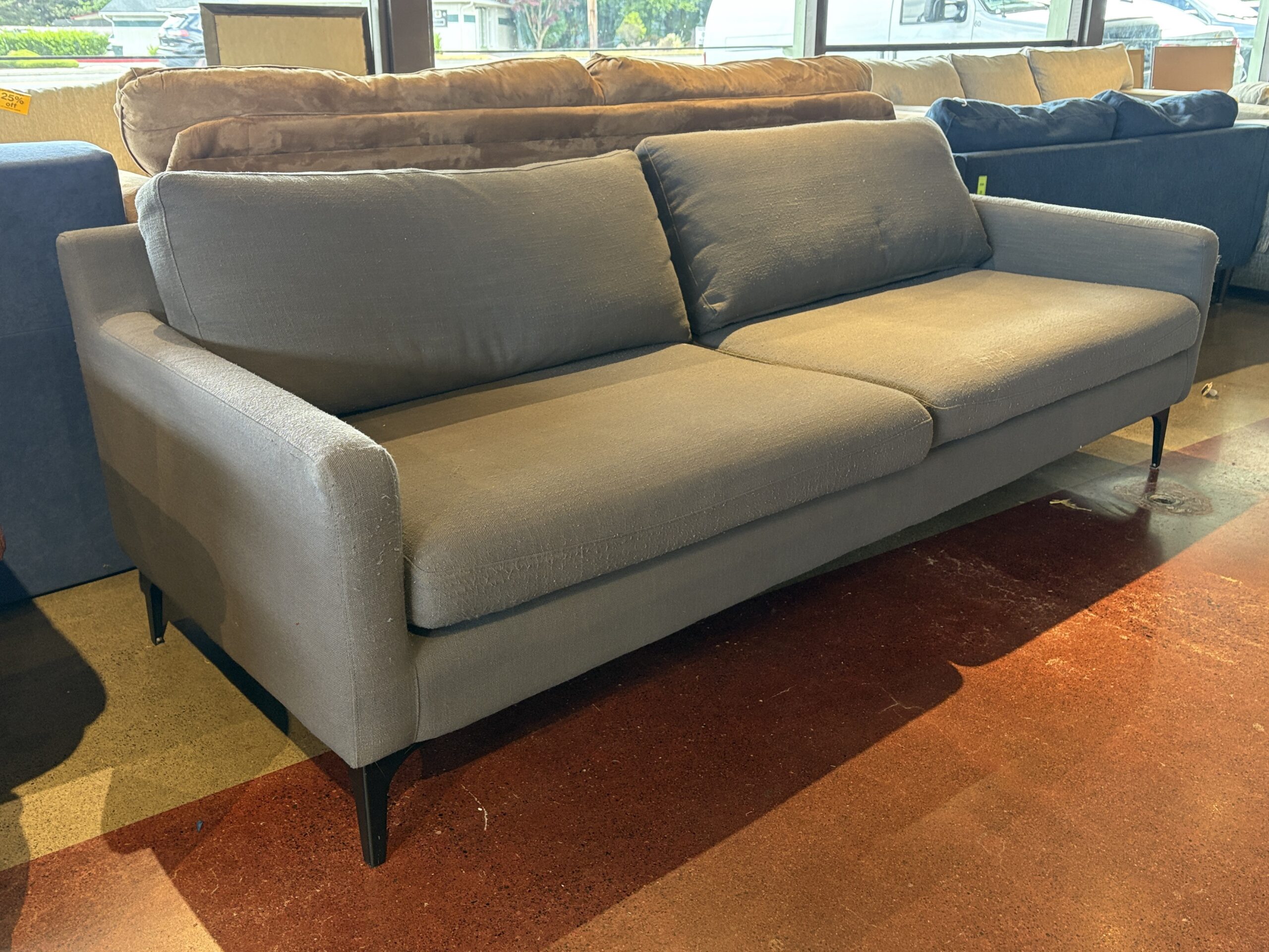 SOFACOMPANY Low Modern Grey 2-Cushion Sofa