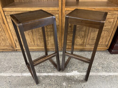 WEST ELM Alto Dark Wood Bar Stool (Set of 2)