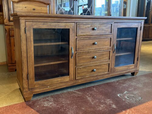 ETHAN ALLEN Tango Terra Glass Door Buffet w/ Dovetail Joints