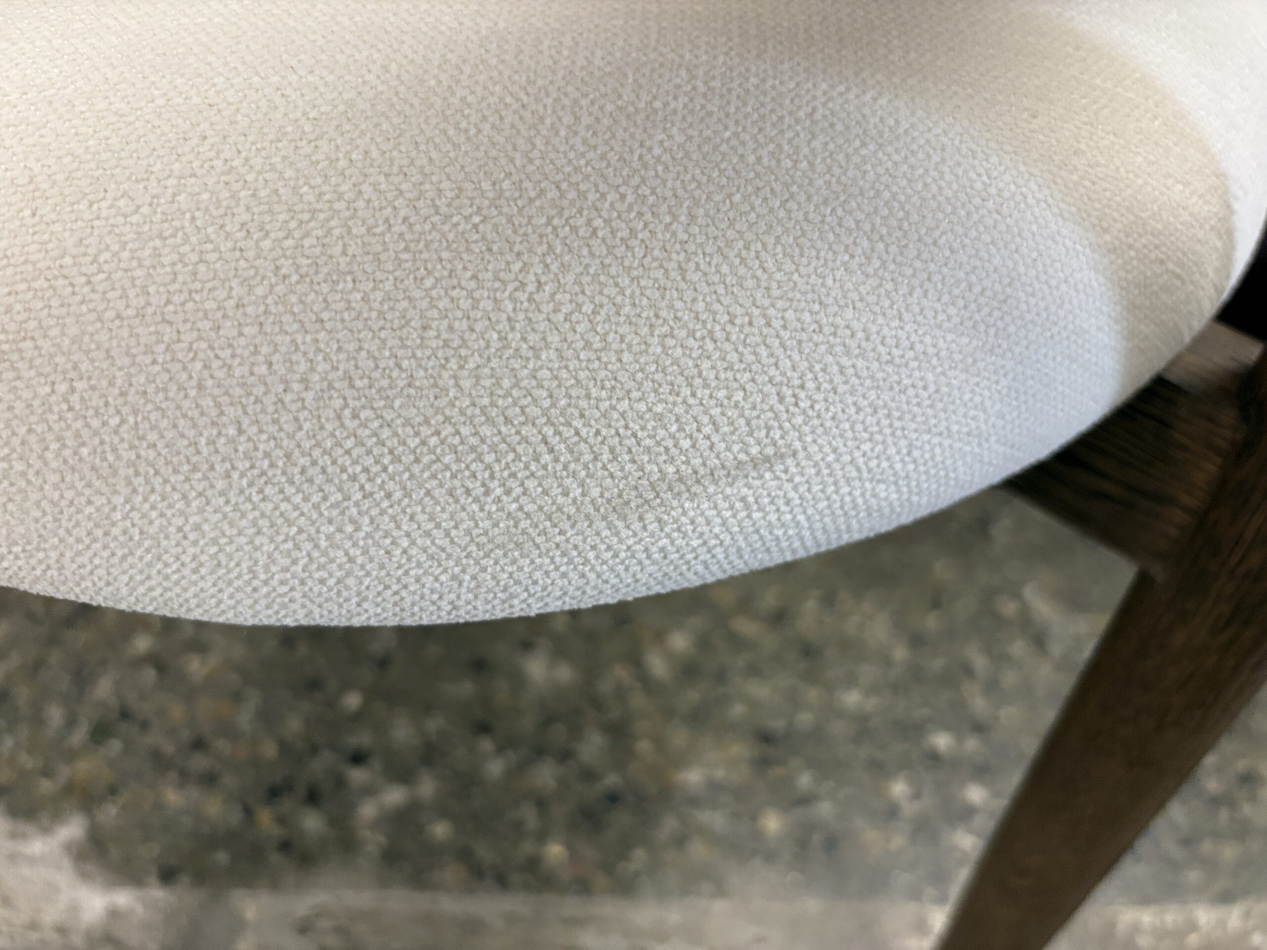RESTORATION HARDWARE Arno Brown Oak/Brass Natural Linen Arm Chair