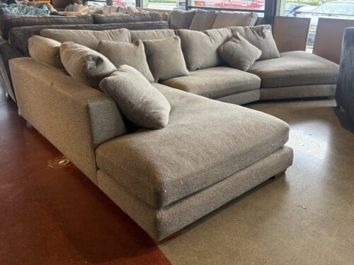 ROOM&BOARD Low Warm Grey Feather Fill Sectional