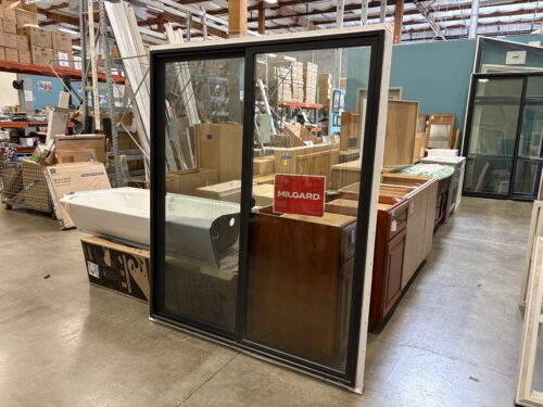 NEW! MILGARD 71x59 Black Vinyl Sliding Glass Door