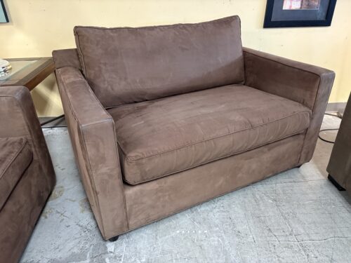 CRATE & BARREL Barrett Chocolate Fabric Loveseat