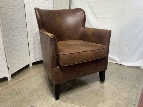 PIER 1 Stylish Hickory Brown Stud Trim Armchair