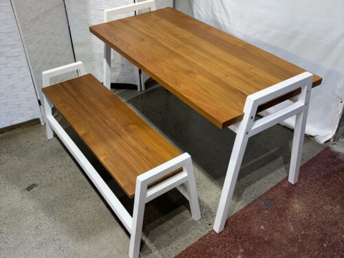 THE LAND OF NOD. Two Tone Teak Play Table and Bench