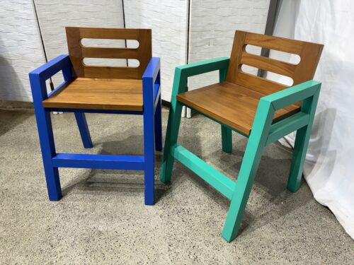 THE LAND OF NOD. Two Tone Teak Kids Play Chairs (Set of 2)