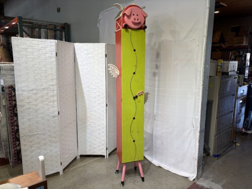 Whimsical Hand Made Pig Barn Toy Storage Cabinet