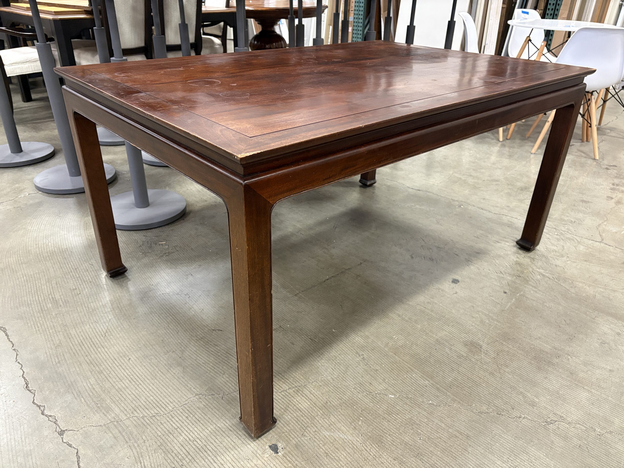 N. JEWETT WOODWORKING Handcrafted Dark Finish Rectangular Dining Room Table