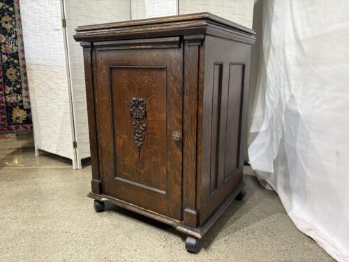 Antique Ornate Cabinet in Deep Oak