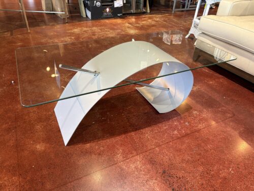 Brutalist 90’s Metal and Glass Coffee Table