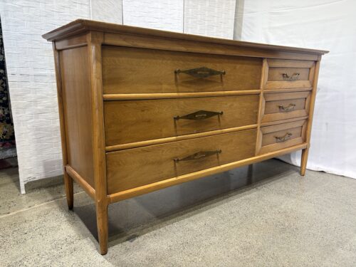 SOPHISTICATE BY TOMLINSON Walnut 6 Drawer Dresser with Brass Handles