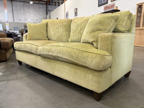Vintage Yellow Plush Chenille Sofa