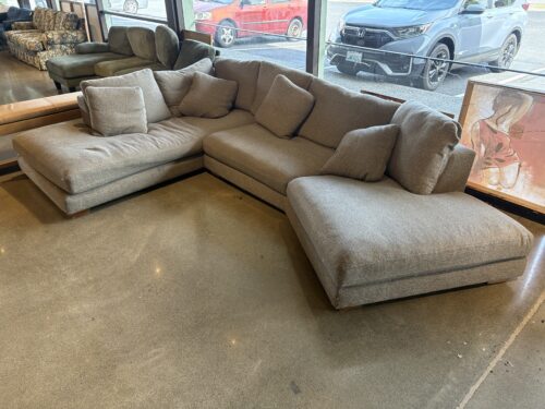 ROOM&BOARD Low Warm Grey Feather Fill Sectional