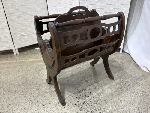 Vintage Mahogany Butler Magazine Rack