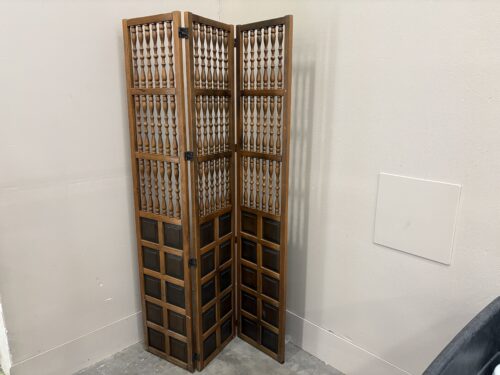 Vintage 70's Partial Spindle Walnut Room Divider