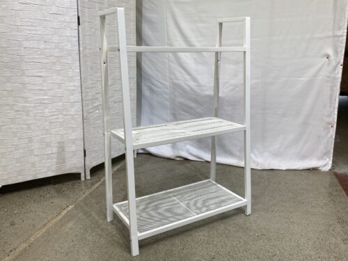 White 3-Tier Open Metal Shelf