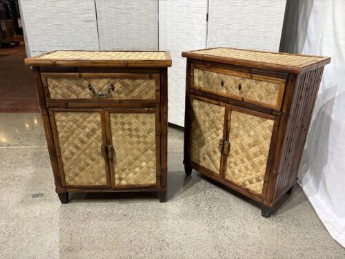 Woven Bamboo and Rattan Nightstands (Set of 2)