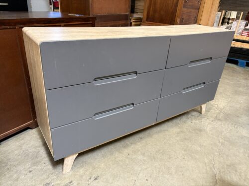 Contemporary Two Tone 6 Drawer Dresser