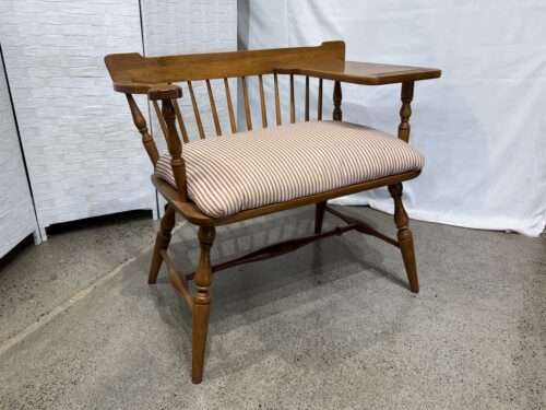 Petite Vintage Blonde Wood Telephone Bench