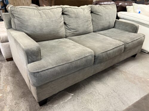 ASHLEY Warm Grey 3-Seat Track Arm Sofa