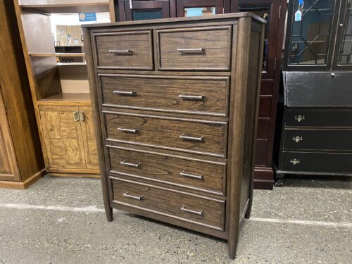 FOREMOST Millbrook Dark Wood MCM Style 6-Drawer Tall Dresser