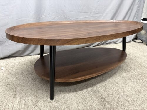 Walnut Finished MCM Style 2-Tier Coffee Table