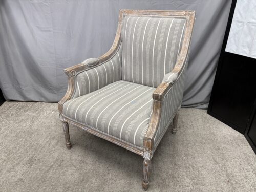 Grey Striped Weathered Accent Chair