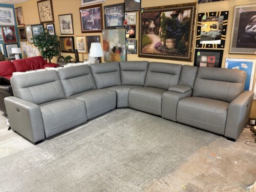 TIMBERLAND Light Grey Track Arm Modular Power Reclining Corner Sectional