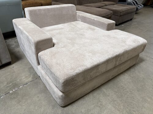 SEALY Calin Oversized Beige Chenille Upholstered Foam Lounger