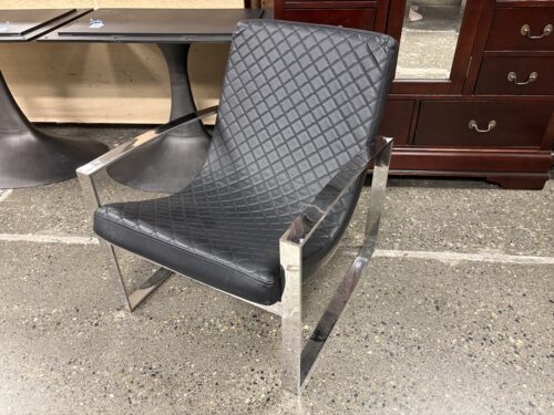 DIAMOND SOFA Noble Black & Chrome Accent Chair