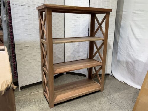 Rustic Acacia Wood Made in India Shelf w/ Hinges