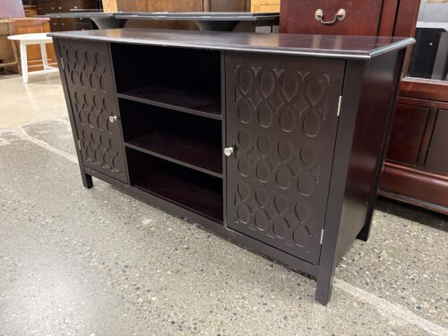 KINGS BRAND Dark Wood Geometric Door Media Console