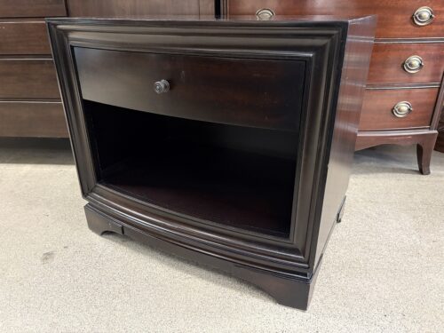 Dark Solid Wood Transitional Modern Open Nightstand