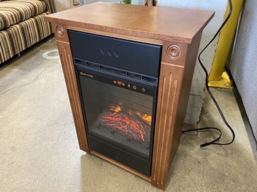 HEAT SURGE Small Rolling Electric Fireplace Side Table Model # W1BD