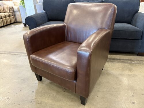 IKEA Jappling Chocolate Brown Leather Accent Chair