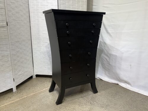 Flared Black Jewelry Chest