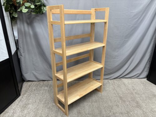 APPLE FURNITURE Blonde Solid Wood Folding 4-Shelf Bookcase