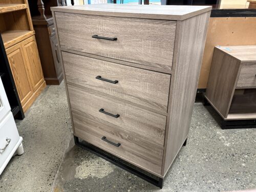 Contemporary Grey 4-Drawer Tall Dresser
