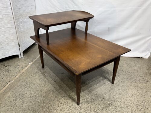 BASSETT Vintage Mid-Century Modern Walnut 2-Tier End Table