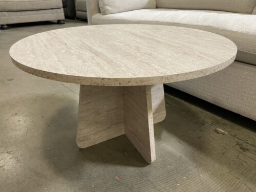 Faux Marble Pedestal Coffe Table