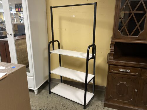 White & Black Shelving Unit