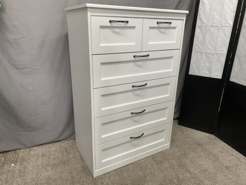 IKEA Songesand Highboy White 6-Drawer Dresser w/ Hairpin Handles