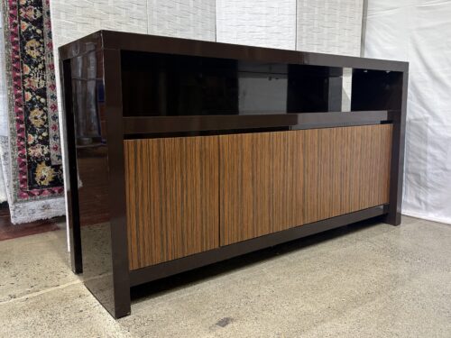 Glossy Brown 4-Door TV Stand/Sideboard