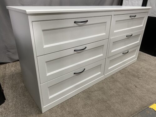 IKEA Songesand Lowboy White 6-Drawer Dresser w/ Hairpin Handles