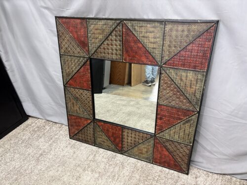 PIER 1 Metal Square Embossed Mirror