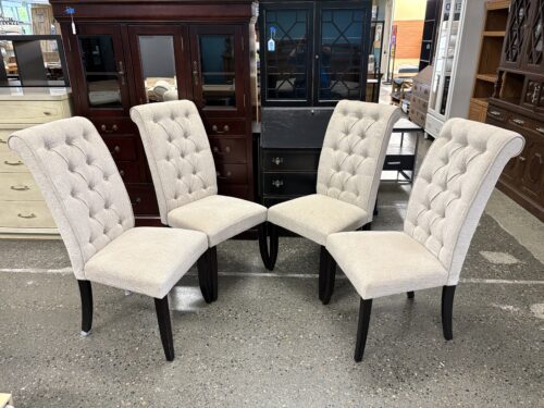 Tan Tufted Fabric Dining Chair (Set of 4)